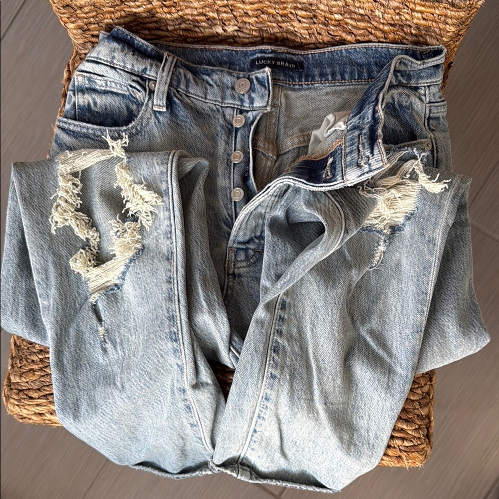 Lucky Brand Women's Distressed Blue Jeans